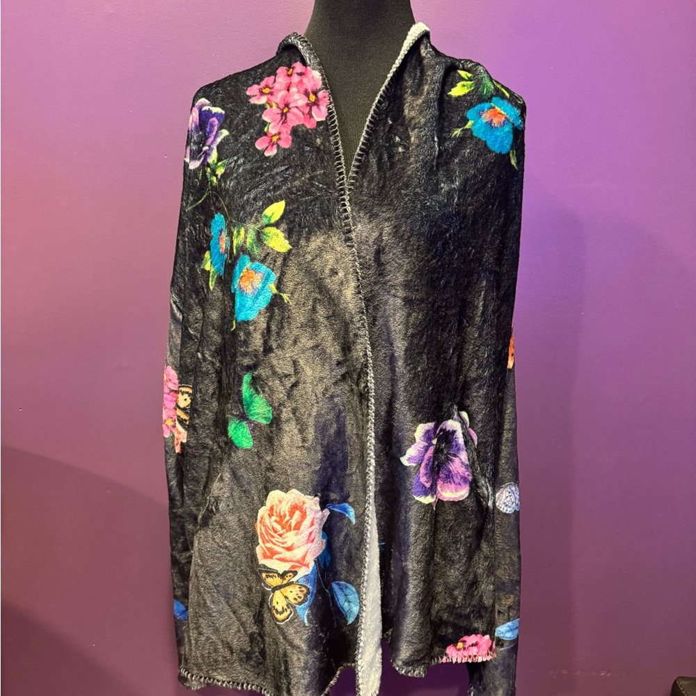 Johnny Was Biya Blooming Sherpa Hooded Women's Jacket NWT